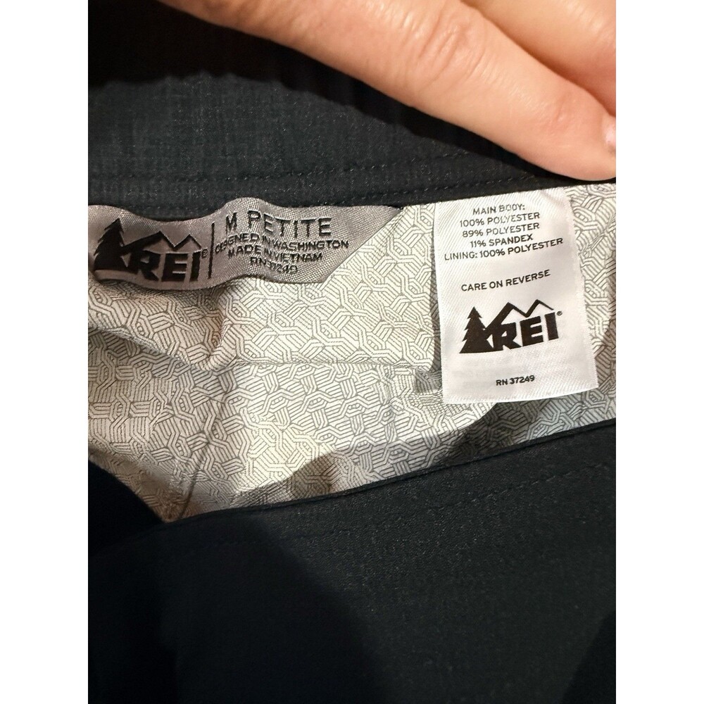 REI Pants Womens Medium Petite Black E1 Lightweight Stretch Pockets Elements - Picture 5 of 8
